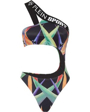 Philipp Plein Monokini Flowers - Blauw