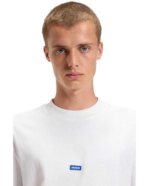 HUGO T-Shirt Met Korte Mouwen En Nieros-Logo, Regular Fit - Wit