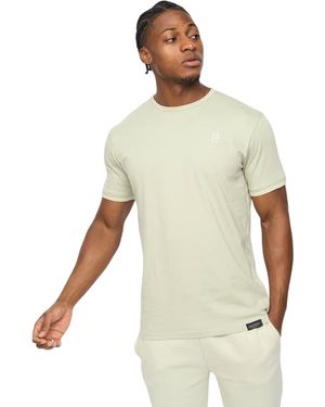 Crosshatch T-Shirt Van Preece Met Contrasterende Strepen (Lichte) - Groen