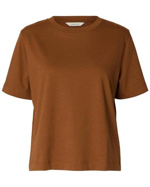 SELECTED T-Shirt 16087919 - Bruin