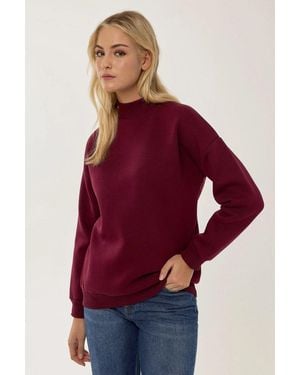 Hiccup Regular Fit Knitted Sweatshirt - Red