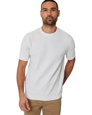 Threadbare Textured Rib Knit Regular T-Shirt - Wit