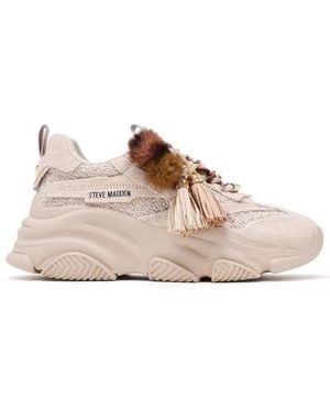 Steve Madden Possession-Ppe Bone Suede Sneaker - Roze