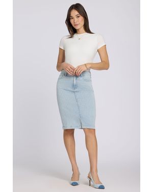NYDJ Hoge Taille Denim Rok - Blauw