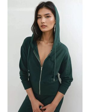 Busem Hooded Long Sleeve Zipper Jacket - Green