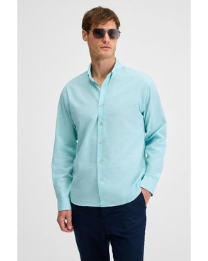 Grimelange Long Sleeve Button Shirt - Blue