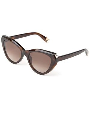 Furla Zonnebril Glanzend Gestreept Havana - Meerkleurig