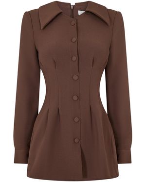 Odd Muse Mini-Jurk Van Geplooid Satijn Voor (Bruin Roodachtig)