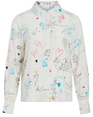 Vila Videbbie Ace Ls Shirtc35 Dessin - Blauw