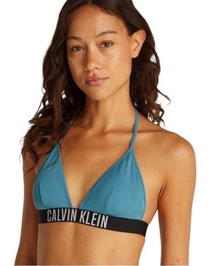 Calvin Klein Bikinitop Met Driehoekige Cups Voor (Storm) - Blauw