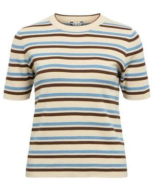 Object Objester/New Knit Pullover Noos 23043510 Sandshell Stripes - Blauw