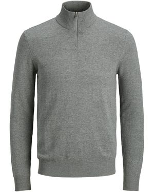 Jack & Jones Trui Emil Knit Half Zip - Grijs