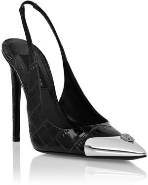 Philipp Plein Slingback Schoenen Skull - Zwart