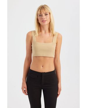 Hiccup Square Neck Crop Top - Blue