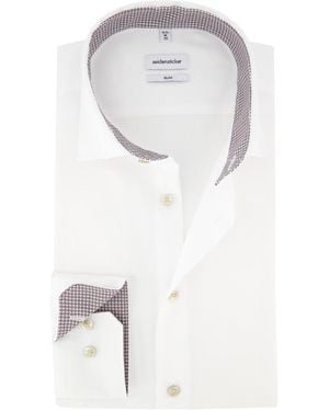 Seidensticker Overhemd Slim Fit Strijkvrij - Wit