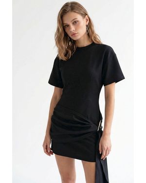 MixRay Crepe Woven Mini Dress - Black