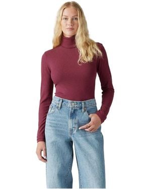 Levi's Slim Turtleneck (Bourgondië) - Rood