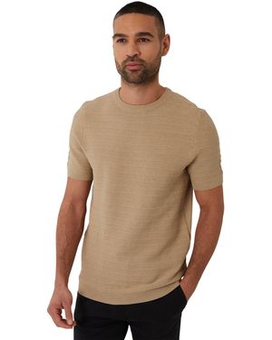 Threadbare Textured Rib Knit Regular T-Shirt - Bruin