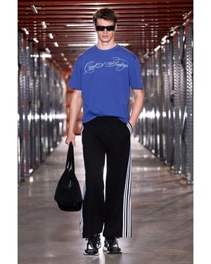 Grimelange Striped Wide-Leg Joggers - Blue