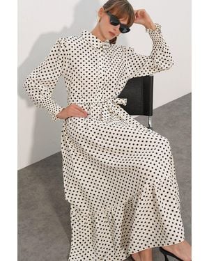 Bigdart Paisley Belted Midi Shirt Dress - Grey