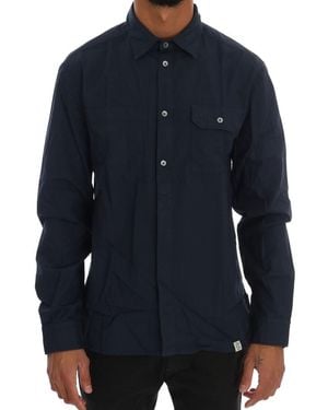 John Galliano Casual Cotton Long Sleeve Shirt - Blue