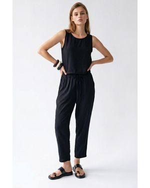 MixRay Mouwloze Crepe Jumpsuit - Blauw