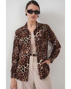 Bigdart Patterned Long Sleeve Shirt - Brown