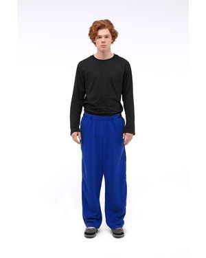 Giesto Relaxed Fit Wide Leg Pull-On Trousers - Blue