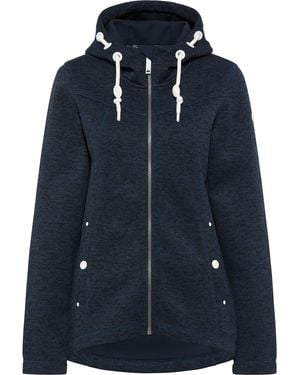 Dreimaster Gebreide Fleece Jas Marine Gem - Blauw
