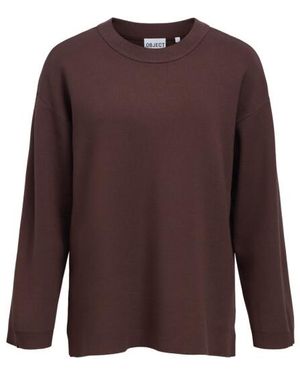 Object Objreynard L/Lo Knit Pullover Noo 23049287 Seal - Bruin