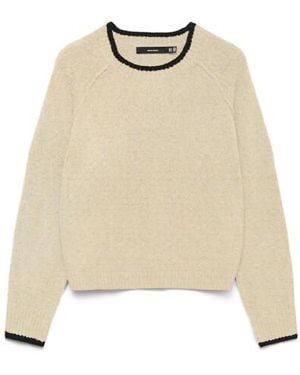 Vero Moda Vmaquarius Ls O-Neck Raglan Pullover Bf - Naturel