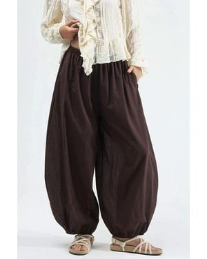 Busem Elastische Taille Ballon Broek - Bruin