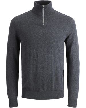 Jack & Jones Trui Emil Knit Half Zip - Grijs