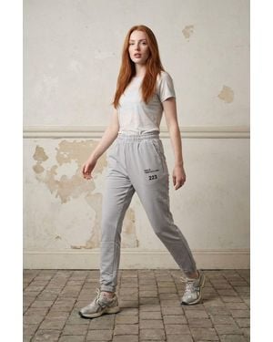 My Fashion Mid-Waist Printed Cotton Lycra Joggers - Natural
