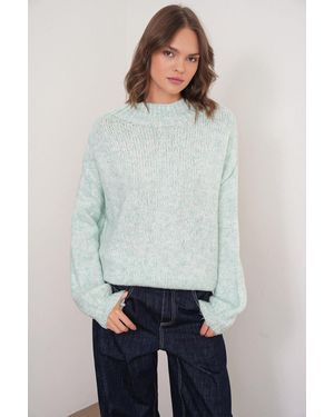 MixRay Relaxed Fit Crew Neck Thick Knit Jumper - Grey