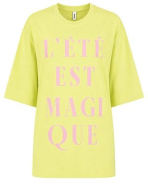 ONLY Onlmira Ss Printed Tee Cs Jrs Lime - Geel