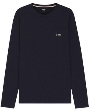HUGO Wafelbrei Langsleeve Shirt (Donkerblauw)