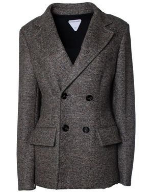 Bottega Veneta Cape-Effect Double-Breasted Blazer - Zwart