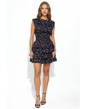 Hiccup Polka Dot Satin Mini Dress - Blue