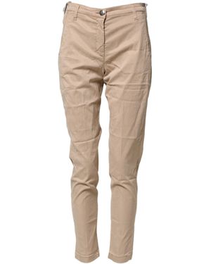 Jacob Cohen Lyocell Skinny Hoge Taille Chino Casual Broek - Naturel