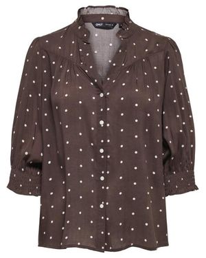 ONLY Onlraya Blouse Met Stippen En 3/4 Mouwen - Bruin