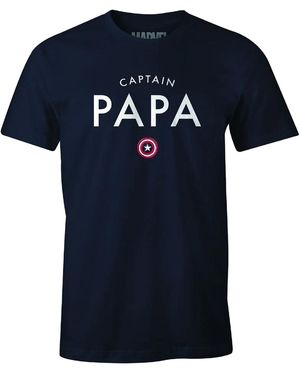 Marvel Kapitein Papa T-Shirt (Marine) - Blauw