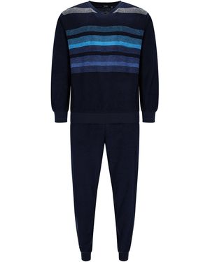 Hajo Pyjama Klima Frottee - Blauw