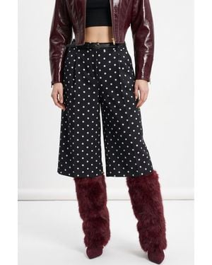 puka Capribroek Met Hoge Taille En Stippen - Zwart