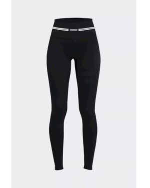 Stronger Signature Logo Leggings Lange Trainingslegging - Zwart