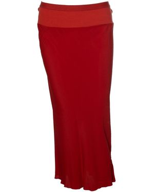 Rick Owens Larry Fw19 Rode Midi Rok - Rood