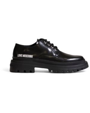 Love Moschino Laceup Oxford Shoes Patent Leather - Black