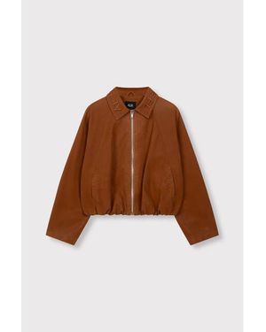 Alix The Label Faux Suède Ballon Jacket - Bruin