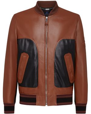 Billionaire Leren Bomber Crest - Bruin