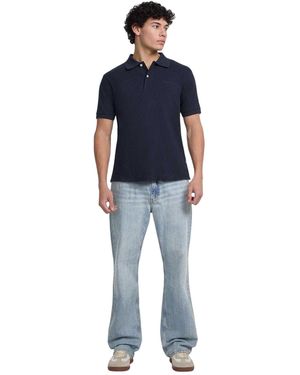Guess Polo Met Korte Mouwen Voor Voorzien Van Geborduurd Logo (Oceaan) - Blauw